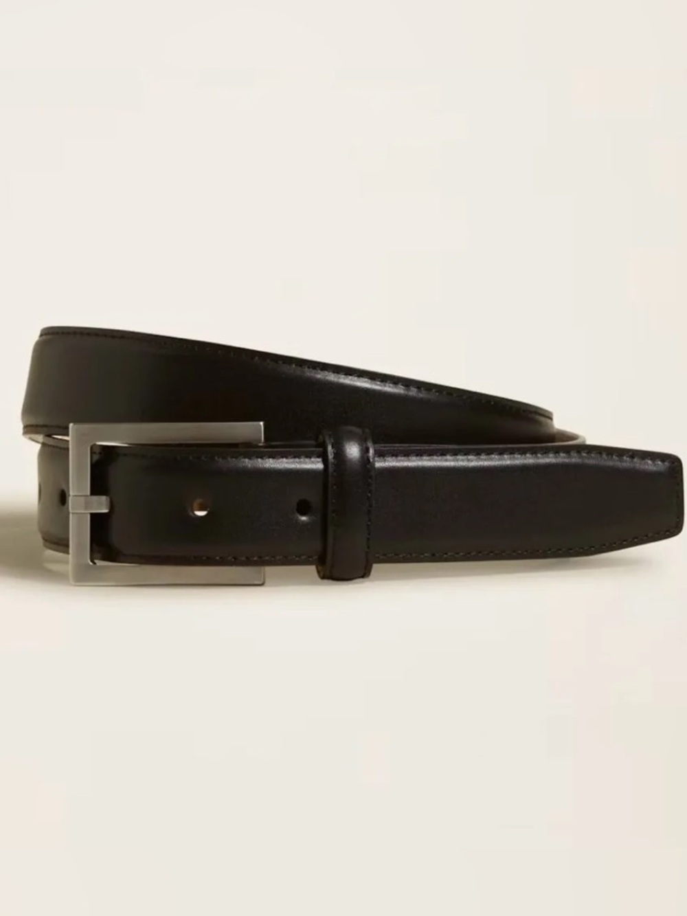 Italic brown leather belt with silver tone buckle new in box 40